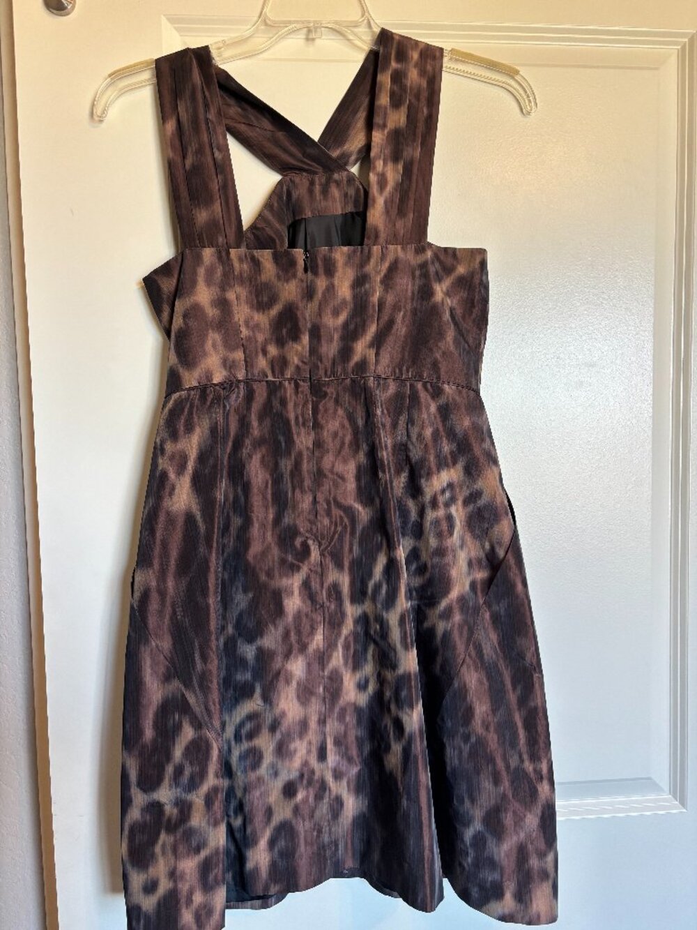 Banana Republic Leopard Print Halter Cocktail Dress with Pockets Size 6